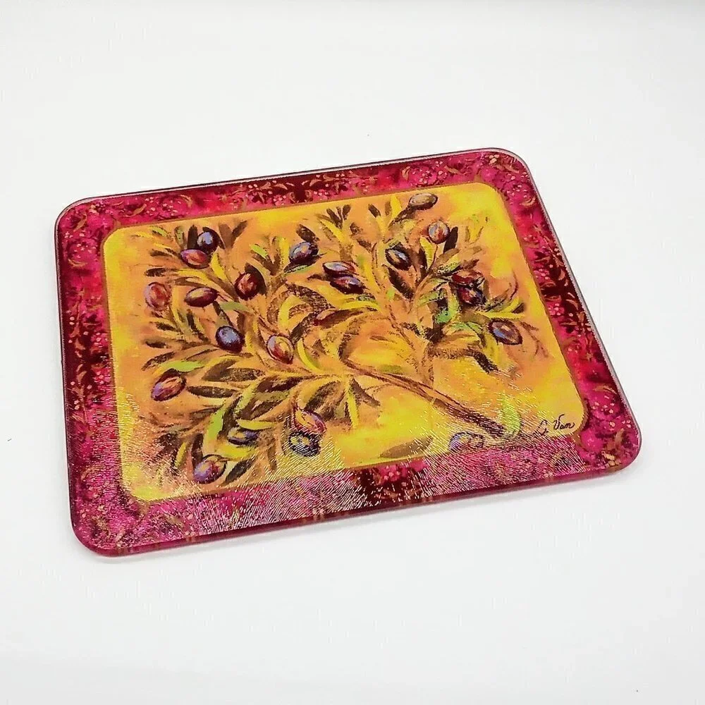 Li Van Rectangular Textured Glass Trivet